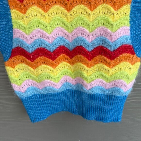 Zara wool/alpaca blend rainbow vest - Picture 4 of 5